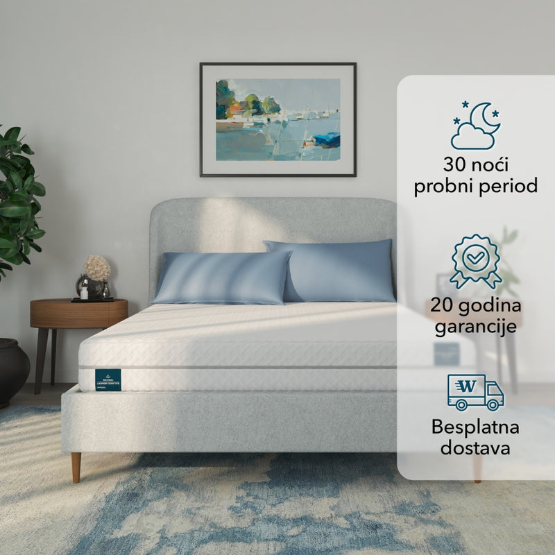 Balance Memory dušek na krevetu uz prikaz probnog perioda, garancije i besplatne dostave
